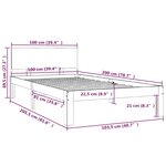 vidaXL Cadre de lit bois de pin massif 100x200 cm