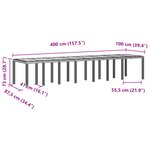 Ensemble de salle à manger de jardin de 17 pièces vidaXL marron en poly rattan