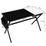 Bureau d'ordinateur de bureau 120cm tiroir cubique sac de rangement latéral station de travail moderne et élégante pour ordinateur portable noir 20_0004834