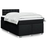 vidaXL Sommier à lattes de lit avec matelas noir 120x190 cm tissu