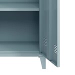 Casier de bureau armoire meuble de rangement pour bureau atelier chambre acier de bureau métallique à 2 portes 90 x 80 x 33 cm gris-bleu 03_0006339