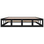 vidaXL Cadre de lit Noir 120x190 cm Petit double Bois massif