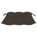 vidaXL Chaise à bascule avec coussin taupe Bois de teck solide