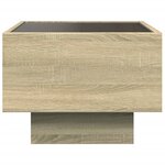 vidaXL Table d'appoint et LED chêne sonoma 40x40x30 cm bois ingénierie