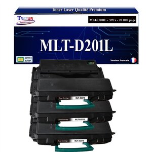 T3AZUR - 3x Toners compatibles avec Samsung MLT-D201L MLTD201L pour Samsung ProXpress M4030ND M4080FX M 4030ND M 4080FX