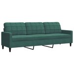 vidaXL Ensemble de canapés 2 Pièces avec coussins Vert foncé Velours