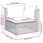 vidaXL Salon de jardin 11 Pièces avec coussins gris résine tressée
