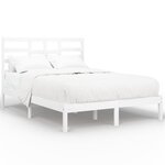 vidaXL Cadre de lit Blanc Bois massif 120x190 cm Petit double