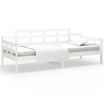 vidaXL Lit de jour blanc bois de pin massif 80x200 cm