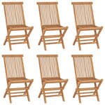 vidaXL Chaises pliables de jardin lot de 6 Bois de teck solide