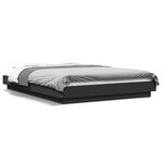 vidaXL Cadre de lit avec lumières LED noir 120x190cm bois d'ingénierie