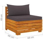 vidaXL Salon de jardin 4 Pièces avec coussins Bois d'acacia solide