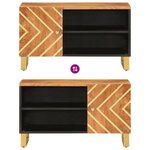vidaXL Meuble TV marron et noir 80x31 5x46 cm bois massif de manguier