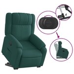 vidaXL Fauteuil inclinable vert foncé tissu