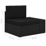 vidaXL Salon de jardin 10 Pièces avec coussins Noir Résine tressée