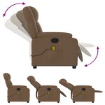 vidaXL Fauteuil de massage inclinable Marron Tissu