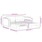 vidaXL Lit de jour avec lit gigogne gris clair 90x200 cm tissu