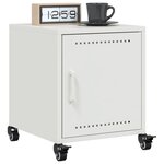 vidaXL Tables de chevet 2 Pièces blanc 36x39x43 5 cm acier
