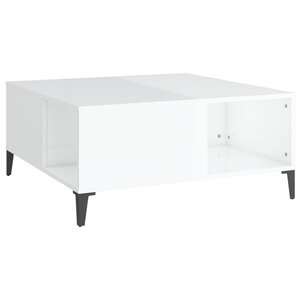 vidaXL Table basse blanc brillant 80x80x36 5 cm bois d'ingénierie