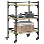 vidaXL Chariot de cuisine chêne sonoma 50x35x75 5 cm bois d'ingénierie
