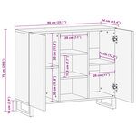 vidaXL Buffet 90x34x75 cm bois de manguier massif brut