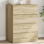 vidaXL Buffet chêne sonoma 60x39x80 cm bois d'ingénierie