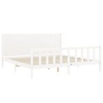 vidaXL Cadre de lit avec tête de lit blanc 200x200 cm bois massif