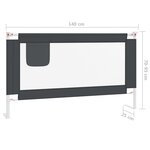 vidaXL Barrière de sécurité de lit d'enfant Gris foncé 140x25 cm Tissu