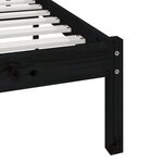 vidaXL Cadre de lit Noir Bois de pin massif 200x200 cm