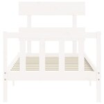 vidaXL Cadre de lit avec tête de lit blanc 90x200 cm bois massif