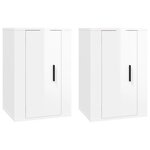 vidaXL Meubles TV muraux 2 Pièces Blanc brillant 40x34 5x60 cm