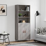 vidaXL Buffet haut Sonoma gris 69 5x34x180 cm Bois d'ingénierie