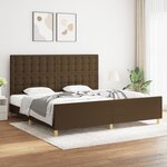 vidaXL Cadre de lit avec tête de lit marron foncé 200x200 cm Tissu
