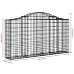 vidaXL Paniers à gabions arqués 3 Pièces 200x30x100/120 cm Fer galvanisé