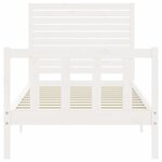 vidaXL Cadre de lit avec tête de lit blanc petit simple bois massif