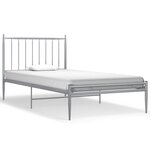 vidaXL Cadre de lit Gris Métal 100x200 cm