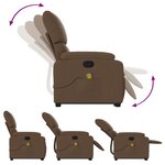 vidaXL Fauteuil de massage inclinable Marron Tissu