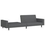 vidaXL Canapé-lit à 2 places gris foncé velours