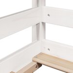 vidaXL Lit superposé et échelle et toit blanc 90x190cm bois pin massif