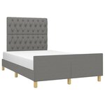 vidaXL Cadre de lit avec tête de lit gris foncé 120x190 cm tissu