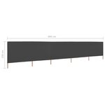 vidaXL Paravent 5 panneaux Tissu 600 x 120 cm Anthracite