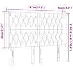 vidaXL Tête de lit à LED Gris foncé 147x16x118/128 cm Tissu