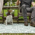 Esschert Design Tapis d'extérieur 182x122 cm Tuiles Vert et blanc