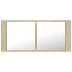vidaXL Armoire à miroir à LED de bain Chêne sonoma 100x12x45 Acrylique