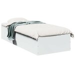 vidaXL Cadre de lit blanc 100x200 cm bois d'ingénierie