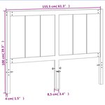 vidaXL Tête de lit cire marron 150 cm bois massif de pin