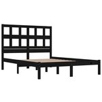 vidaXL Cadre de lit Noir Bois de pin massif 200x200 cm