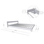 Lit double scandinave COMFY 200 x 200 blanc et naturel