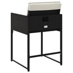 vidaXL Chaises de jardin lot de 4 avec coussins noir résine tressée