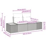 vidaXL Ensemble de Canapé de Jardin 7 Pièces avec Coussins Noir Rattan Polyester Acacia